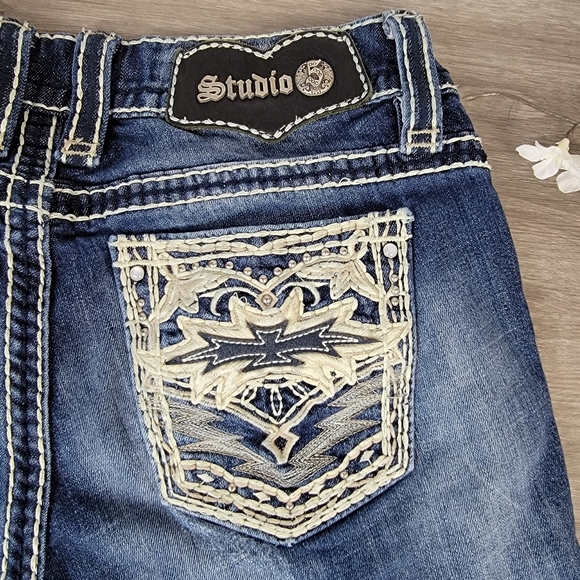 STUDIO 5 Boot Cut Jeans with Embellishments - Picture 4 of 16